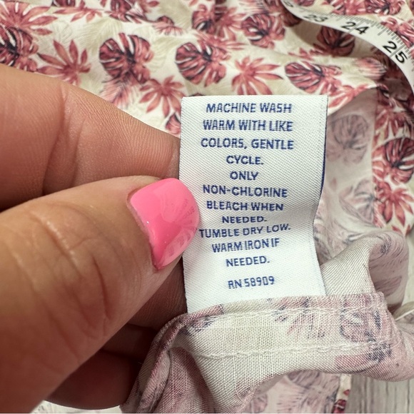 NWOT Caribbean pink palm print tropical hawaiian camp Button Down Shirt sz 2XT - Picture 7 of 7